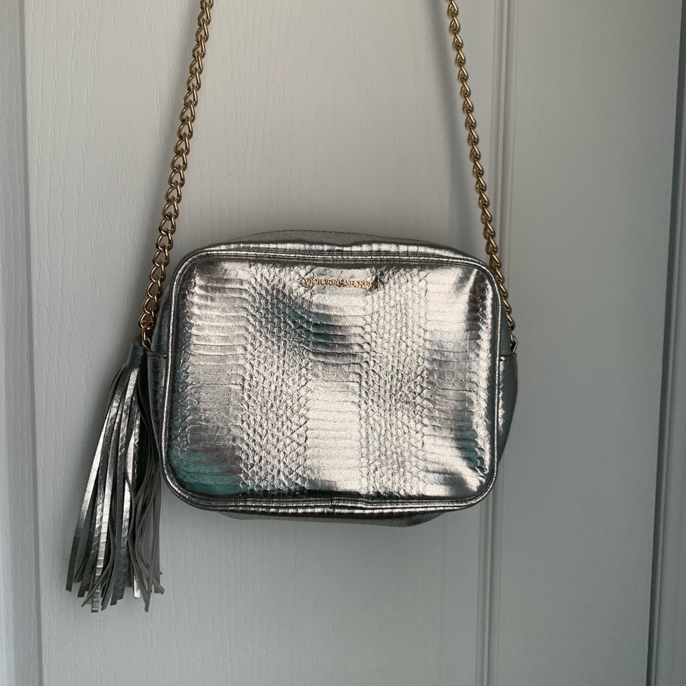 NWOT Victoria’s Secret Silver Crossbody Bag